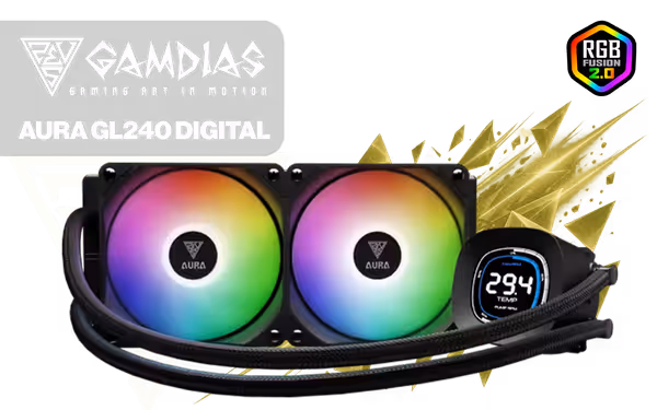 Gamdias AURA GL240 Digital Liquid Cooler for AM5 - image 1 Gamdias AURA GL240 Digital Liquid Cooler for AM5 - image 1