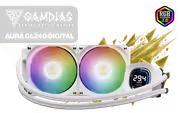 Gamdias AURA GL240 Liquid Cooler with Digital Display (White) - image 1
