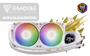 gamdias-aura-gl240-digital-liquid-cooler-white - Image 1