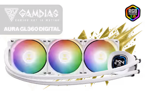 gamdias-aura-gl360-digital-liquid-cooler-white - Image 1