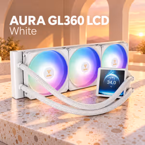 Gamdias AURA GL360 LCD Liquid Cooler 4in IPS (White) - image 2