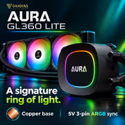 GAMDIAS AURA GL360 LITE 360mm ARGB Liquid Cooler - Black - image 12