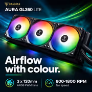 GAMDIAS AURA GL360 LITE 360mm ARGB Liquid Cooler - Black - image 13