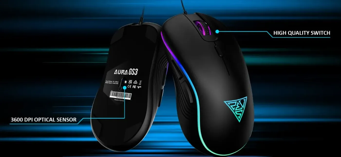Zoomed view of the AURA GS3 optical sensor and durable switch design