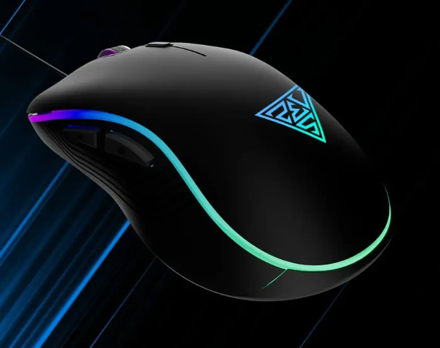 Gamdias AURA GS3 demonstrating immersive 7-color breathing RGB lighting effects