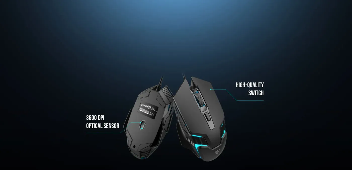 Internal microprocessor and optical sensor detail of the Gamdias AURA GS4 mouse