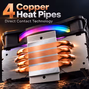 Gamdias BOREAS E1-410-LITE ARGB CPU Air Cooler — 4 Heat-Pipes - image 3