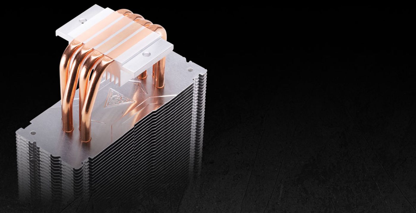 Cooling assembly with 4 heat pipes and GAMDIAS Heatpipe DTC