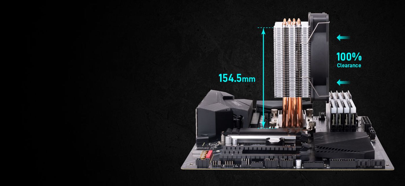 BOREAS E1-410 Mono slim-profile heatsink with RAM clearance