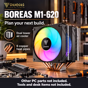 GAMDIAS BOREAS M1-620 Dual Tower CPU Air Cooler - Black - image 12
