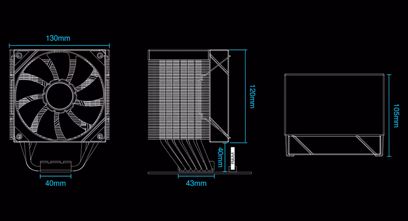 Universal mounting hardware and accessories supplied with the BOREAS M2-61L air cooler