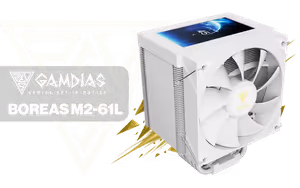 gamdias-boreas-m2-61l-air-cooler-ips-lcd-six-heat-pipes-white - Image 1