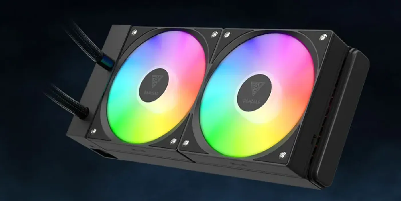 CHIONE E4-240 radiator fans demonstrating airflow and RGB lighting performance