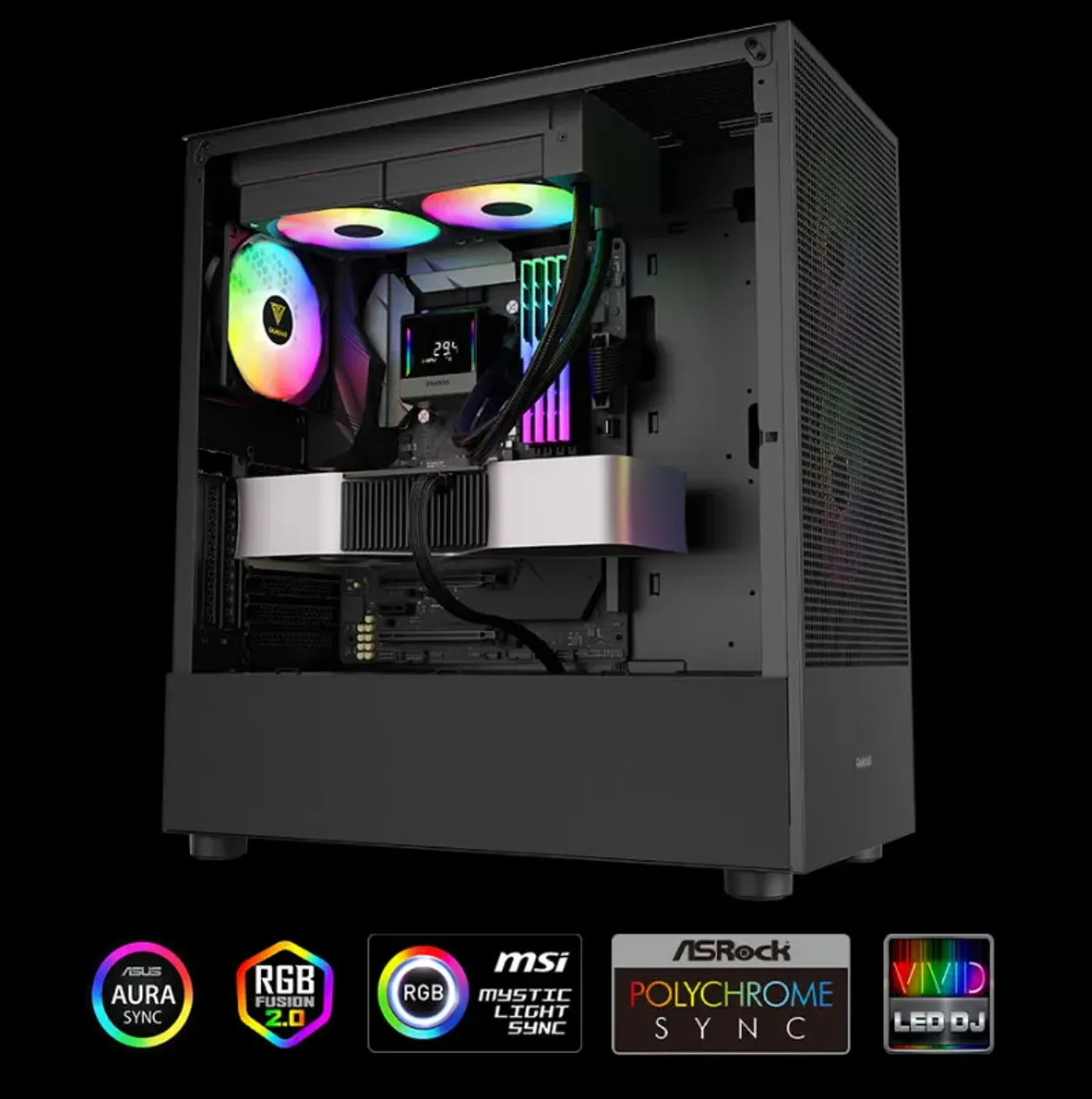 Gamdias CHIONE-E4-240 240mm AIO Liquid Cooler with ARGB | Evetech
