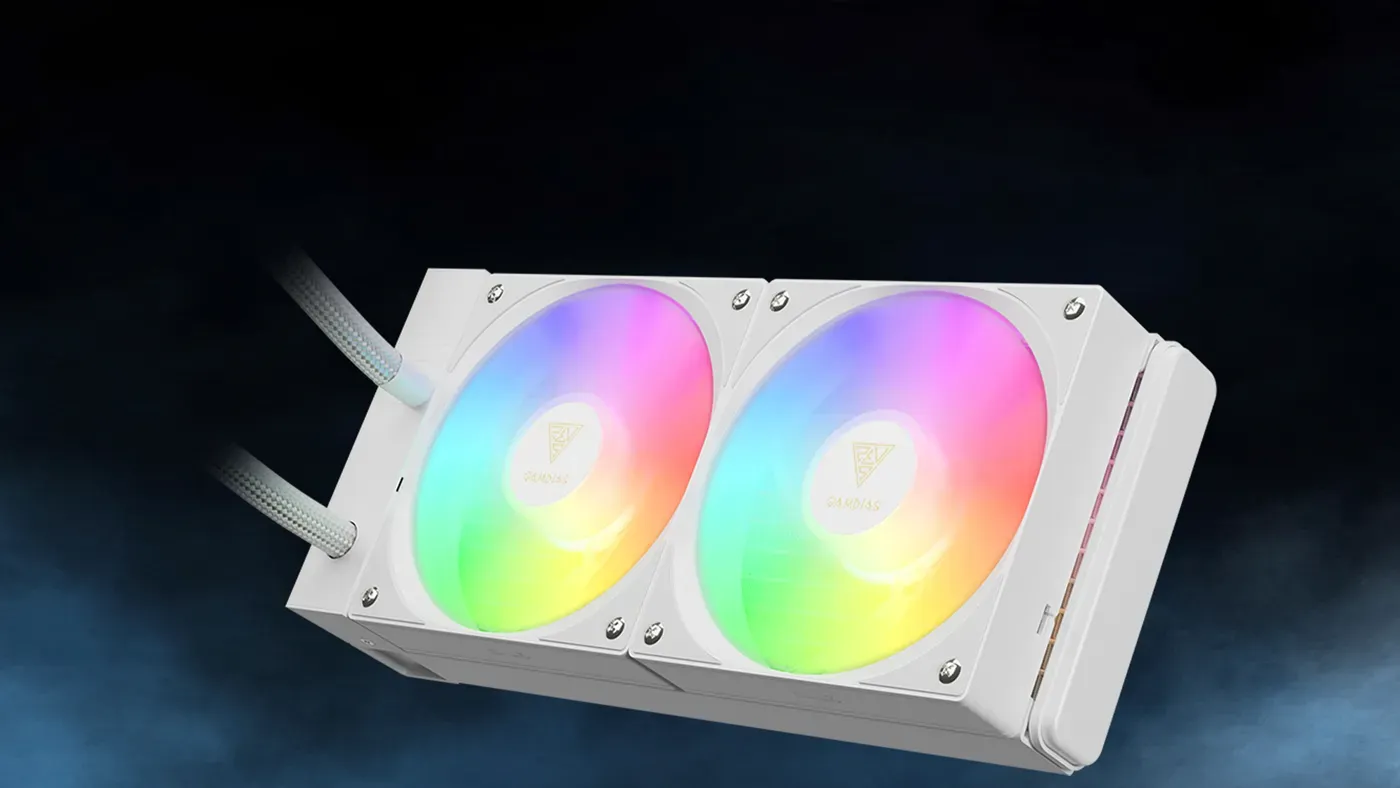 Hydraulic bearing PWM radiator fans with RGB lighting on the Chione E4-240
