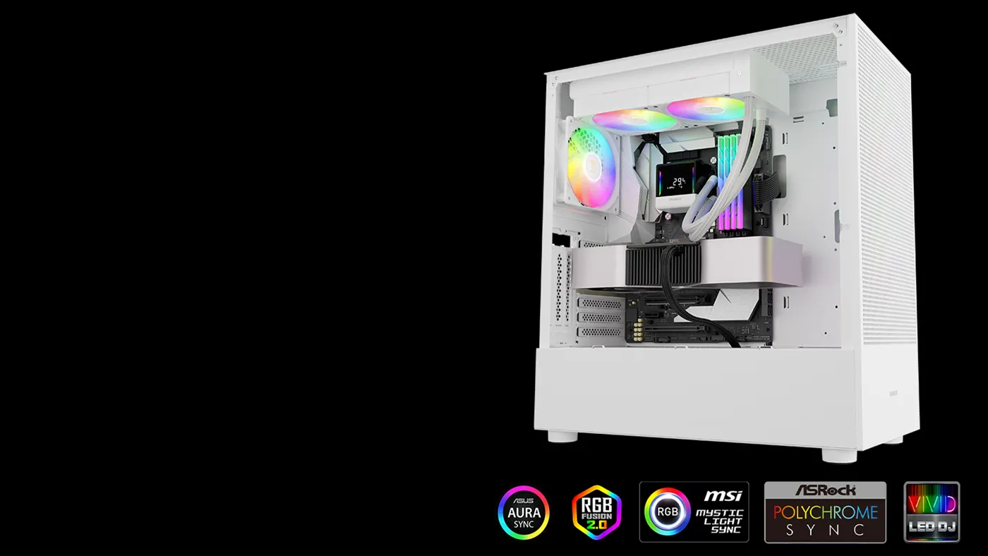Gamdias Chione E4-240 Liquid Cooler RGB Lighting - Desktop