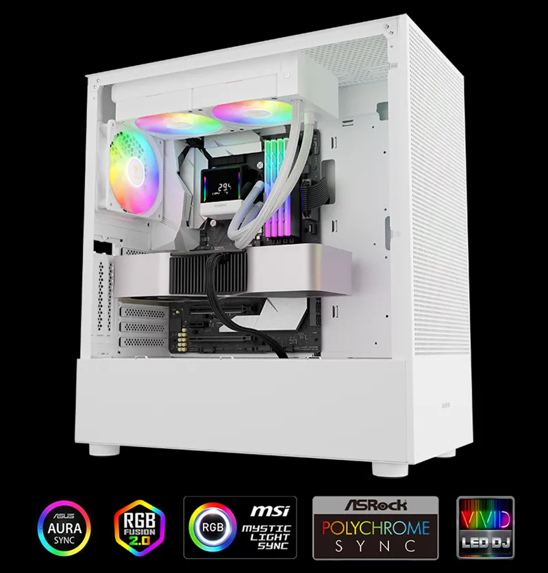 Gamdias Chione E4-240 Liquid Cooler RGB Lighting - Mobile