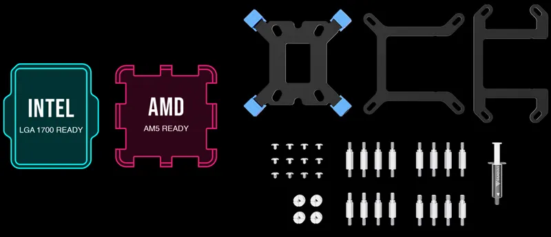 Gamdias Chione E4-240 Liquid Cooler Universal Compatibility - Mobile