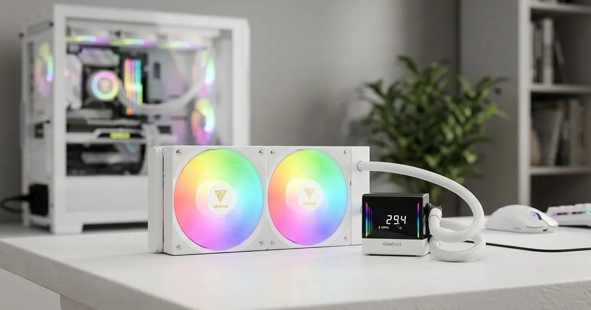 Gamdias Chione E4-240 WH 240mm AIO Cooler – ARGB Display | Evetech