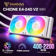 GAMDIAS CHIONE E4-240 V2 240mm Liquid Cooler - White - image 15