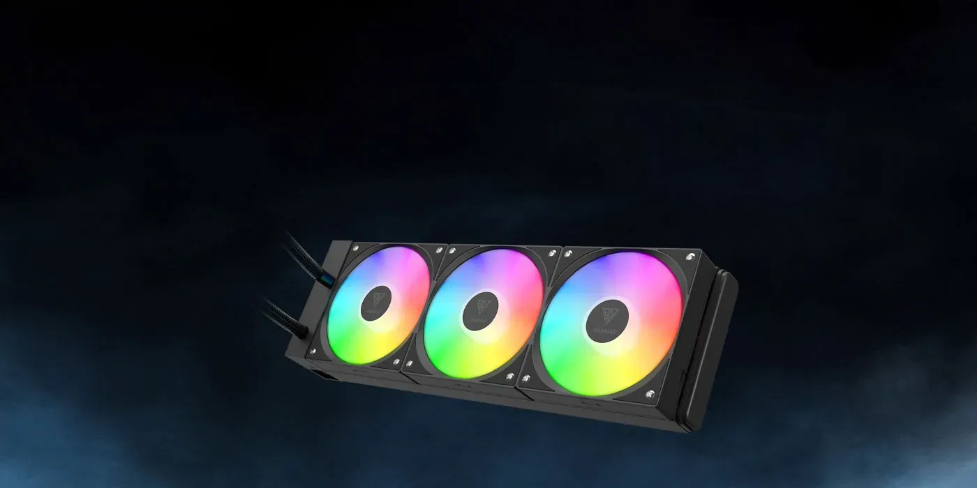 Chione E4-360 hydraulic bearing PWM radiator fans with RGB lighting