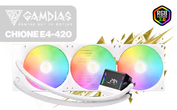 Gamdias CHIONE E4-420 White 420mm AIO Liquid Cooler - image 1 Gamdias CHIONE E4-420 White 420mm AIO Liquid Cooler - image 1