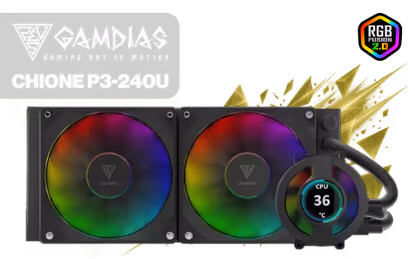Gamdias CHIONE P3-240U 240mm AIO Liquid CPU Cooler - image 1 Gamdias CHIONE P3-240U 240mm AIO Liquid CPU Cooler - image 1
