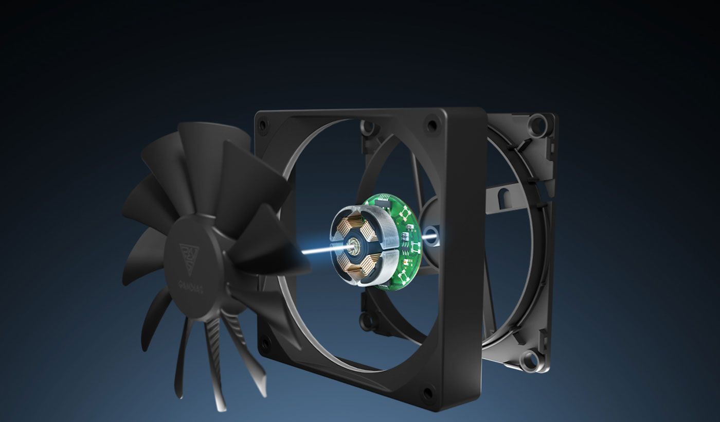 Hydraulic bearing assembly inside the AEOLUS M3 fan hub