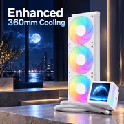 Gamdias CHIONE P5-360 Liquid Cooler (3.4in IPS LCD) White - image 2
