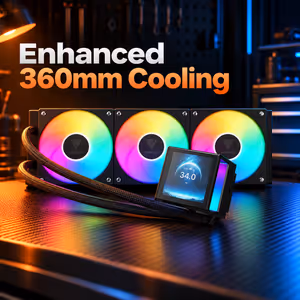 Gamdias CHIONE P5-360 Liquid Cooler 3.4in IPS (Black) - image 4