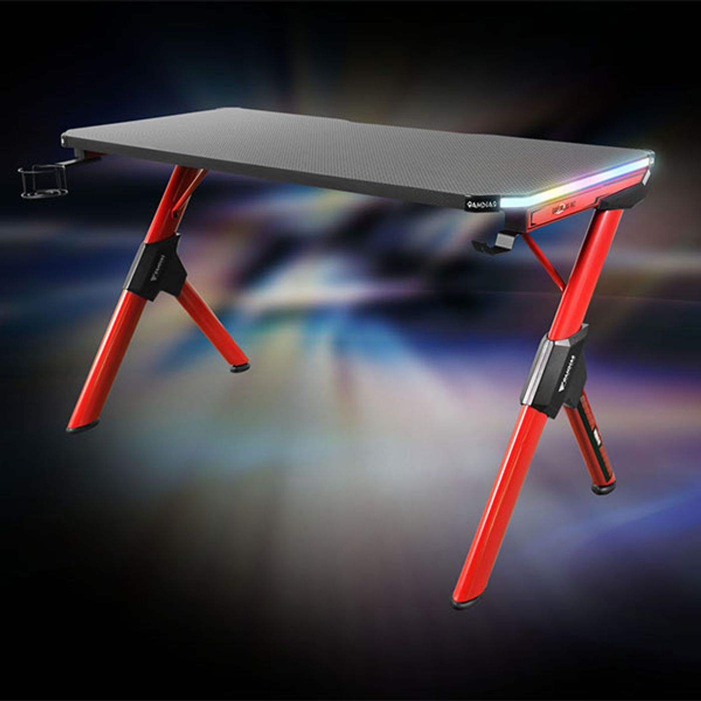 Gamdias Daedalus M2 RGB Gaming Desk Overview - Black and Red
