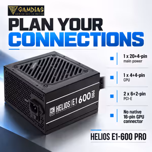 GAMDIAS HELIOS E1-600 PRO 600W 80 Plus Power Supply - image 12