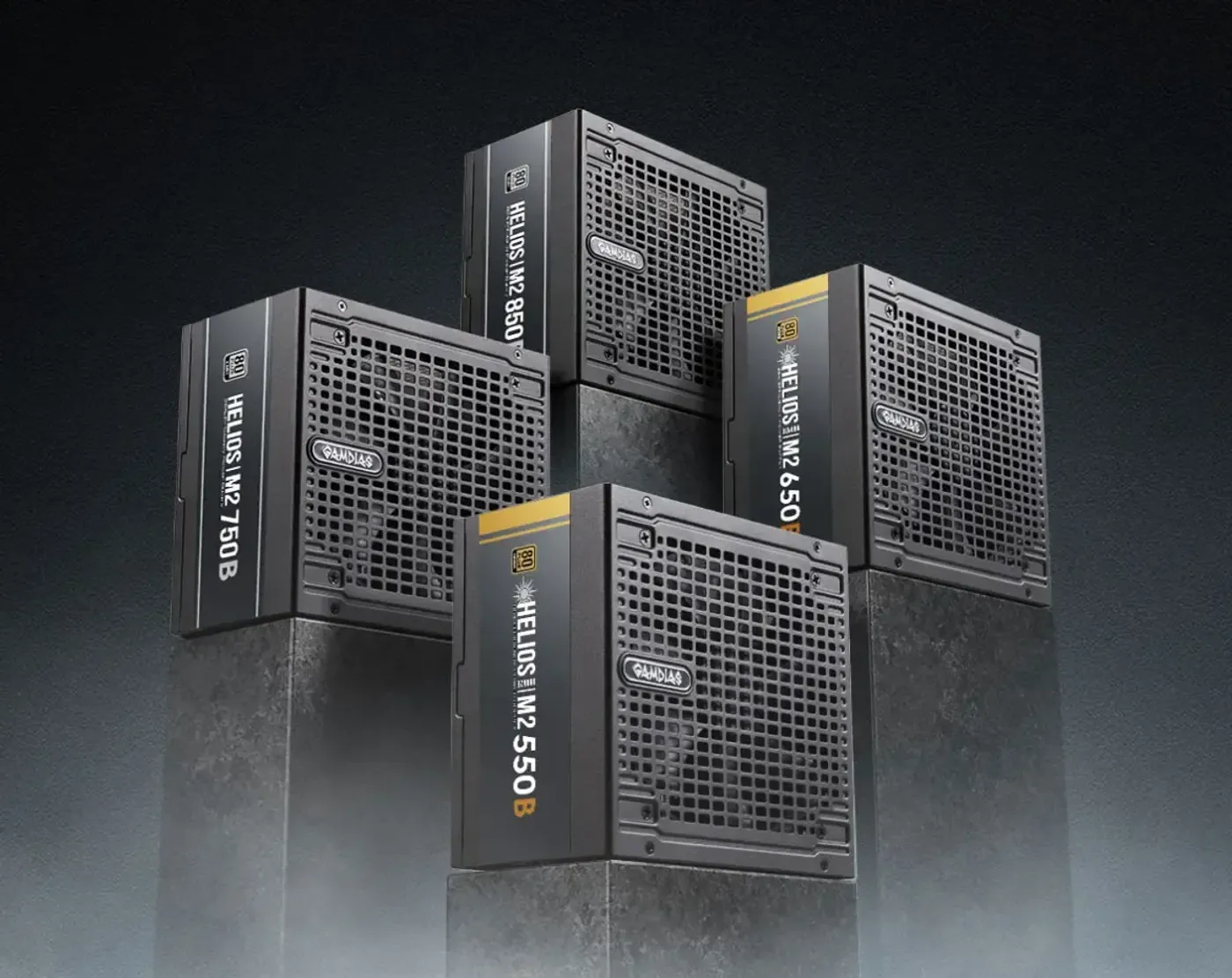 HELIOS M2 series power supply unit showcasing versatile capacity options