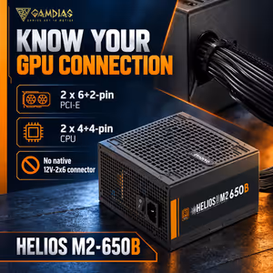 GAMDIAS HELIOS M2-650B 650W Bronze ATX 3.1 Power Supply - image 12