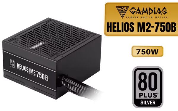 GAMDIAS HELIOS M2-750B 750W Silver Power Supply - image 1 GAMDIAS HELIOS M2-750B 750W Silver Power Supply - image 1