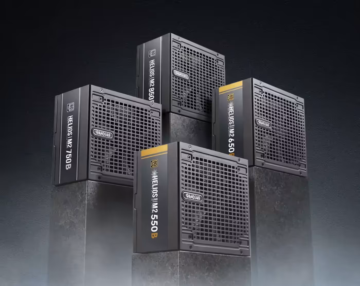 Gamdias HELIOS M2 power supply unit showcasing advanced power solution features