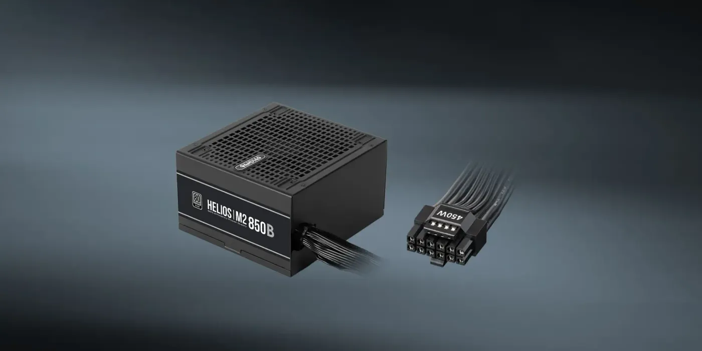 PCIe 12V-2x6 connector supplied with the HELIOS M2-850B power supply