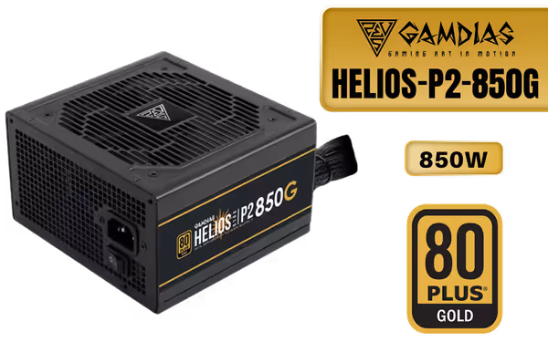 GAMDIAS Helios 850W Gold Gaming PC PSU | 80 Plus Gold ATX 3.1 - image 1 GAMDIAS Helios 850W Gold Gaming PC PSU | 80 Plus Gold ATX 3.1 - image 1