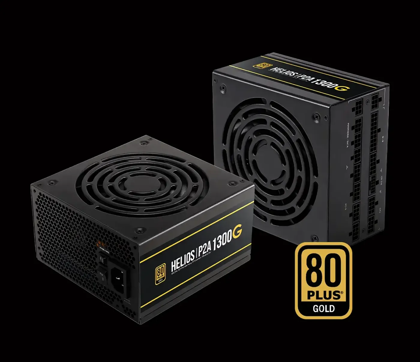 Internal view showing 80 PLUS Gold certified efficiency components
