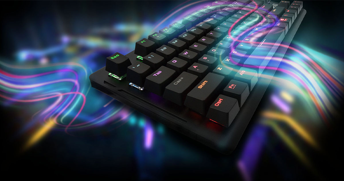 Gamdias Hermes E2 Keyboard showcasing ergonomic design