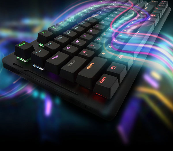 Gamdias Hermes E2 Keyboard showcasing ergonomic design