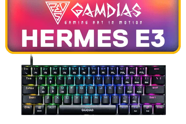 Gamdias Hermes E3 Gaming Keyboard Brown Switch Black