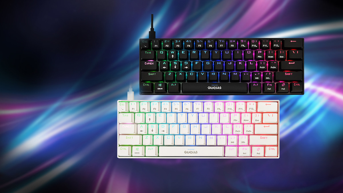 Gamdias Hermes E3 RGB Mechanical Gaming Keyboard - White (Desktop View)