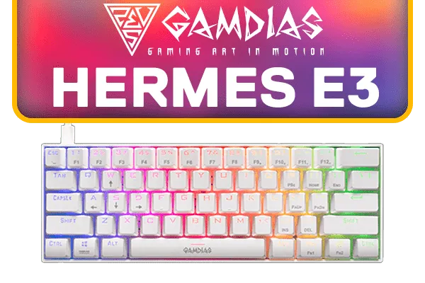 Gamdias Hermes E3 RGB Mechanical Keyboard - White