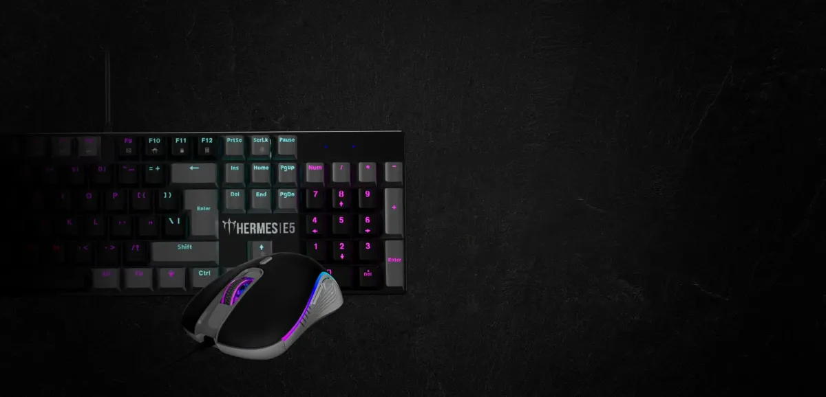Gamdias Hermes E5 RGB Gaming Combo - Desktop View