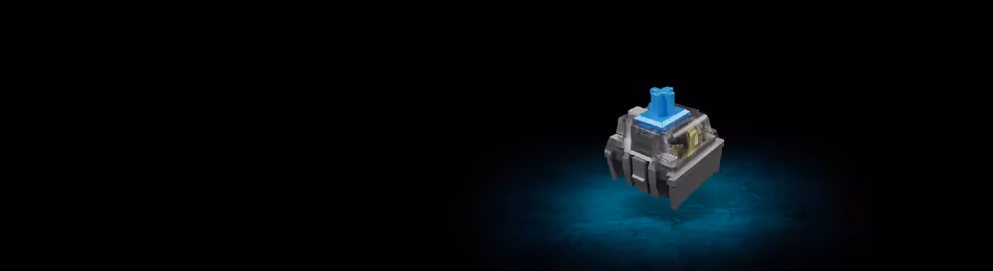 Close-up of GAMDIAS certified mechanical gaming switches designed for durability