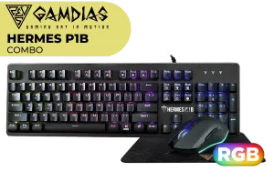 [OPEN BOX]Gamdias Hermes P1B RGB 3-in-1 Gaming Combo - Blue Switch - image 1