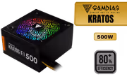 Gamdias KRATOS E1-500 500W RGB Power Supply — 80 PLUS - image 1
