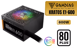 Gamdias KRATOS E1-600 RGB 600W Power Supply Gamdias KRATOS E1-600 RGB 600W Power Supply - Image 1