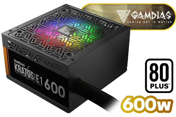 Gamdias KRATOS E1-600 RGB 600W Power Supply